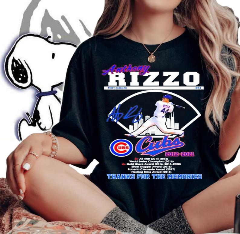 Anthony Rizzo Cubs 2012-2021 signature shirt woman shirt