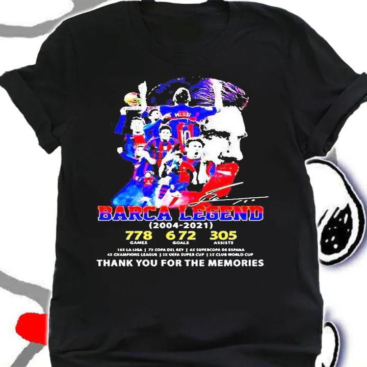 Barca Legend 2004-2021 Messi Thank You For The Memories signature T-shirt