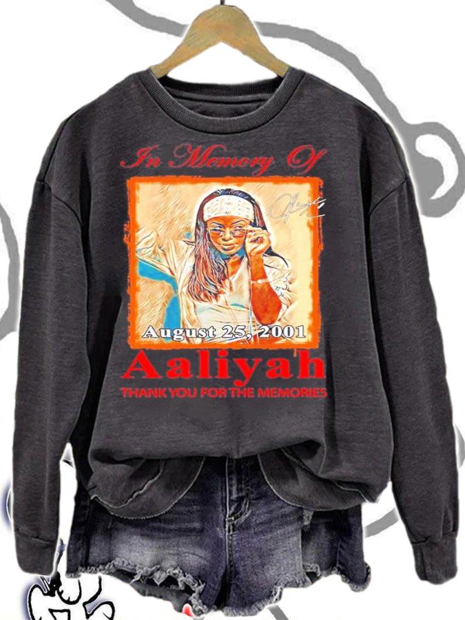 In memory of Aaliyah signature thank you for the memories shirt sweatshirt