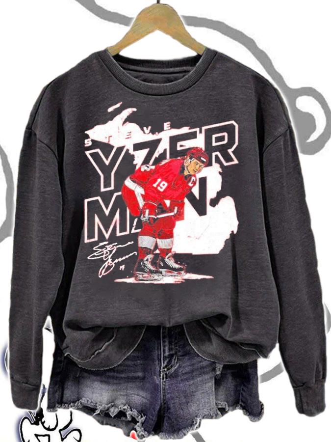 Official Steve Yzerman Detroit signature shirt sweatshirt