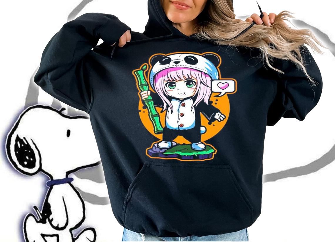 Panda Anime Bamboo Stick Little Girl shirt hoodie