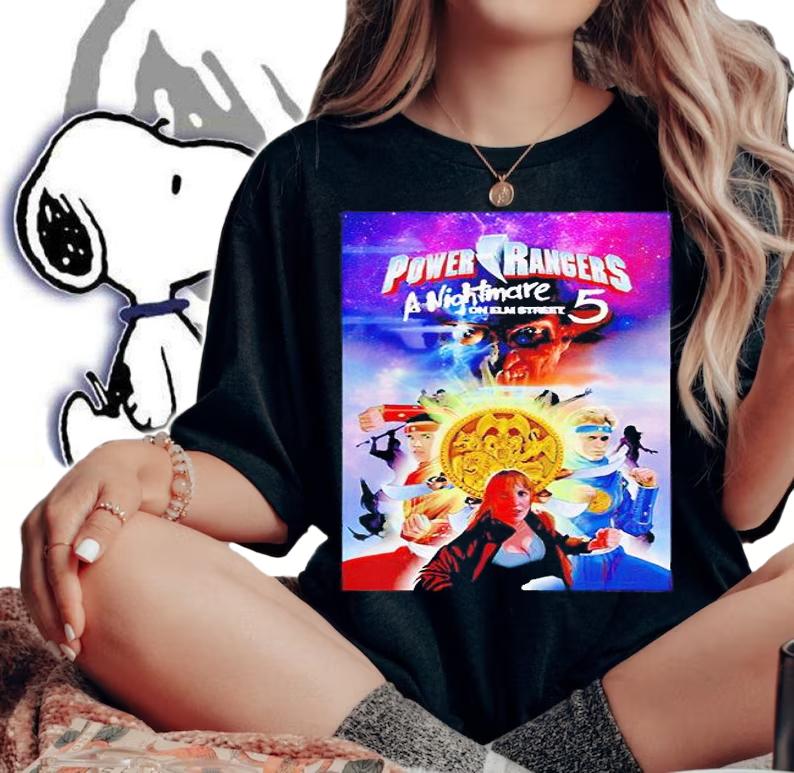 Power Rangers A Nightmare on Elm Street 5 T-shirt