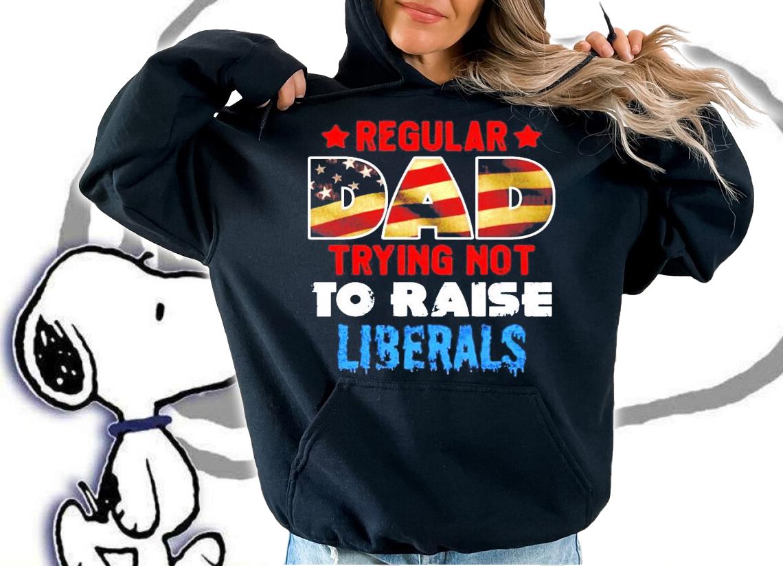 Regular dad trying not to raise liberals America flag shirt hoodie