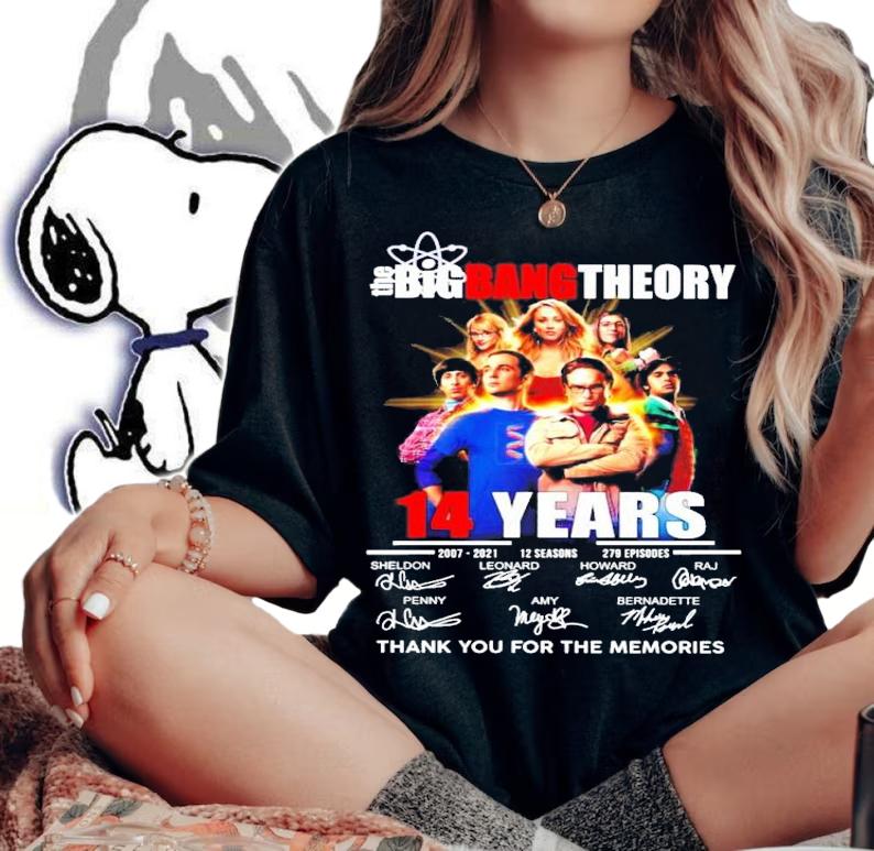 The Big Bang Theory 14 years 2007-2021 12 seasons 279 episodes t-shirt woman shirt