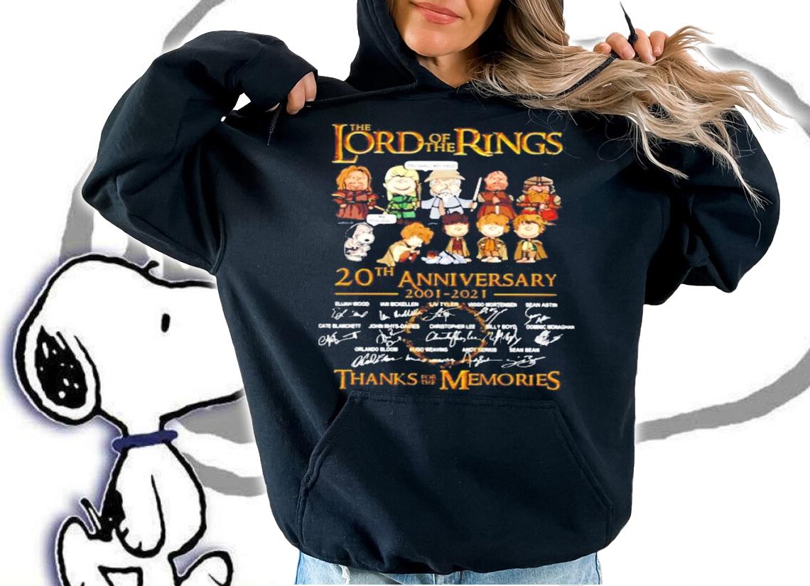 The Lord of the Rings 20th anniversary 2001-2021 thank for memories shirt