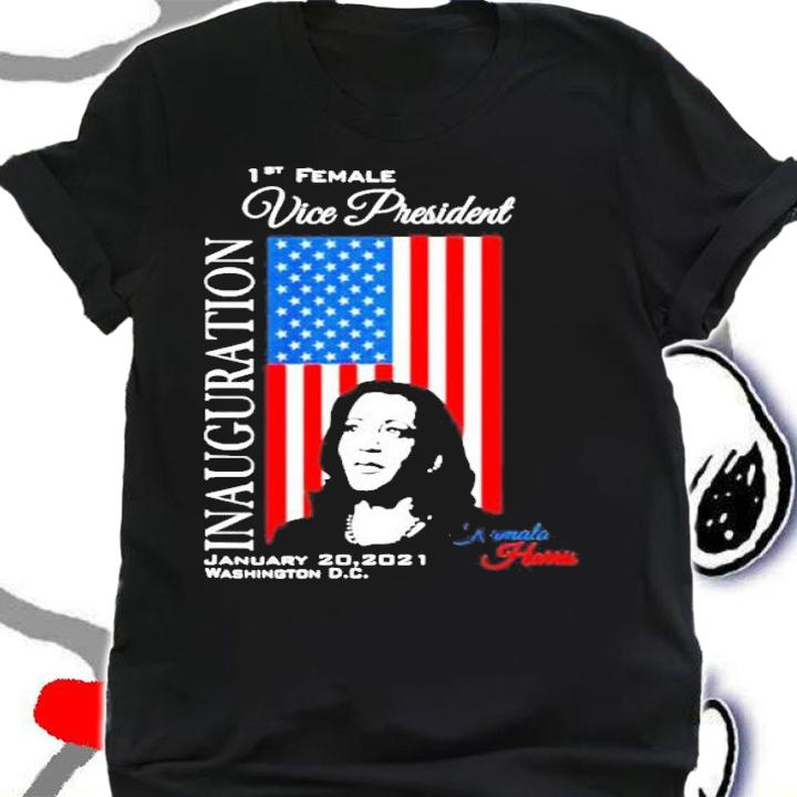 Inauguration 2021 souvenir first female Vp Harris Biden American Flag shirt