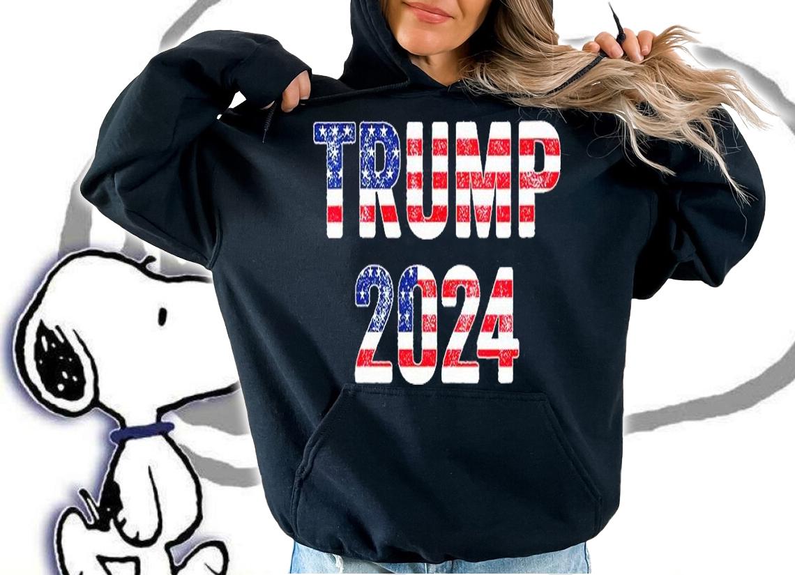 Trump 2024 USA Flag Lettering T-Shirt hoodie