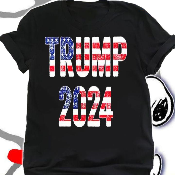 Trump 2024 USA Flag Lettering T-Shirt shirt