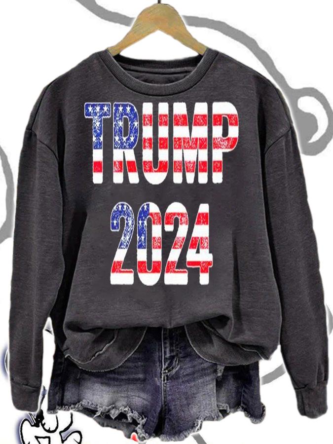 Trump 2024 USA Flag Lettering T-Shirt sweatshirt