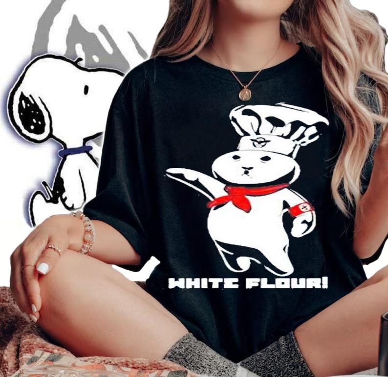 Dough boy white flour shirt woman shirt