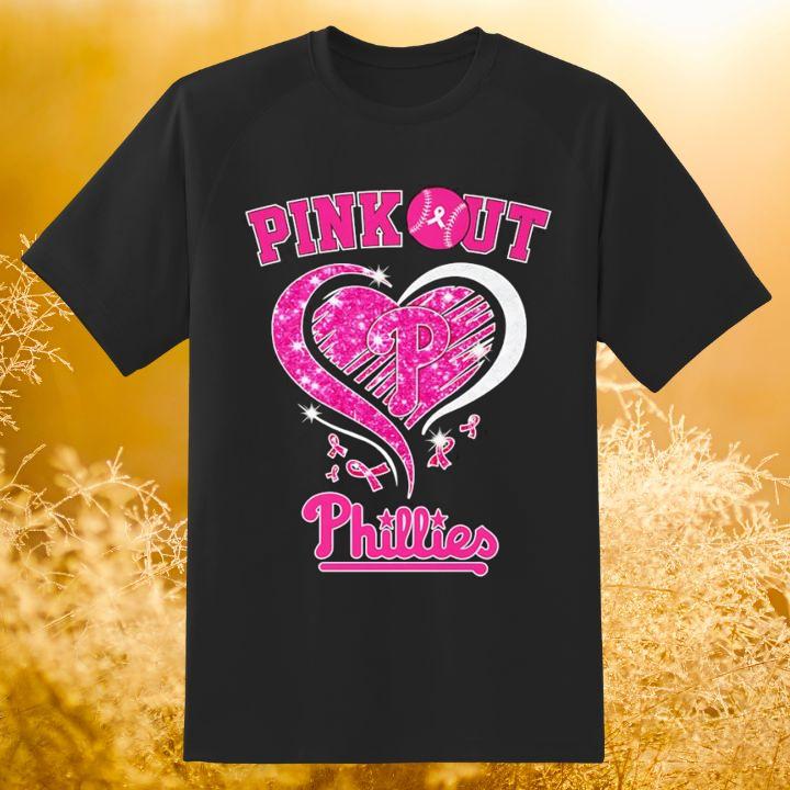 Philadelphia Phillies Pink Out Breast Cancer Awareness Ribbon T-Shirt