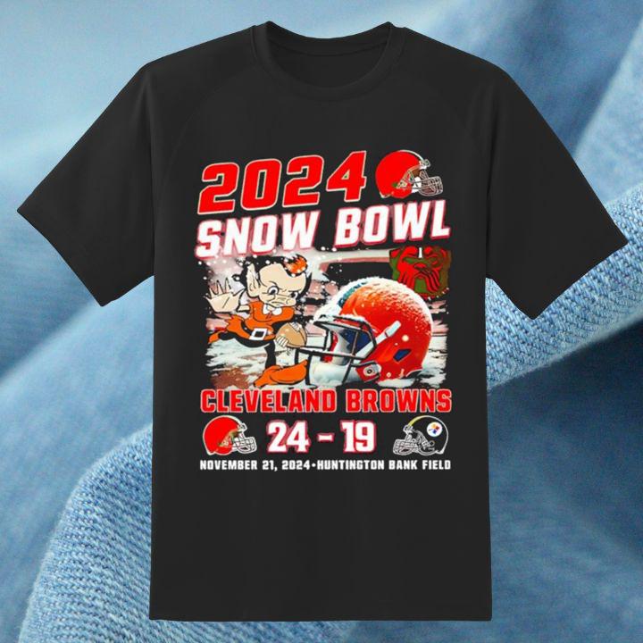2024 Snow Bowl Cleveland Browns Victory T-Shirt - 24-19 Win vs Steelers