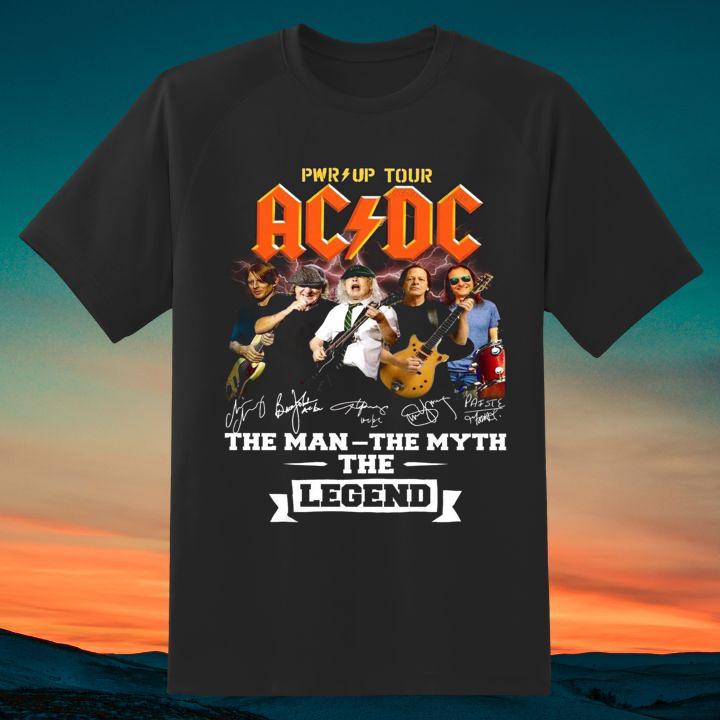 Shop ACDC Pwr Up Tour Shirt – The Man, The Myth, The Legend Rock Merch