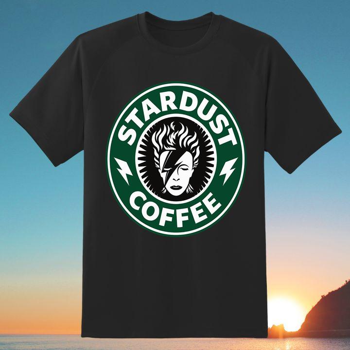 Limited Edition David Bowie Stardust Coffee T-Shirt - Iconic Starbucks Logo