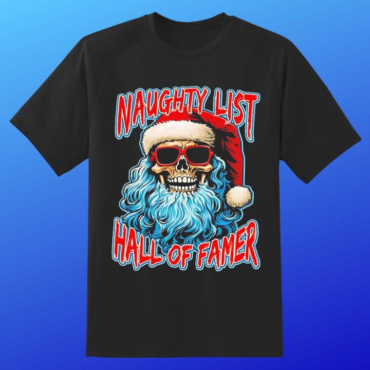 Exclusive Skull Santa T-Shirt 2024 – Naughty List Hall of Famer Design