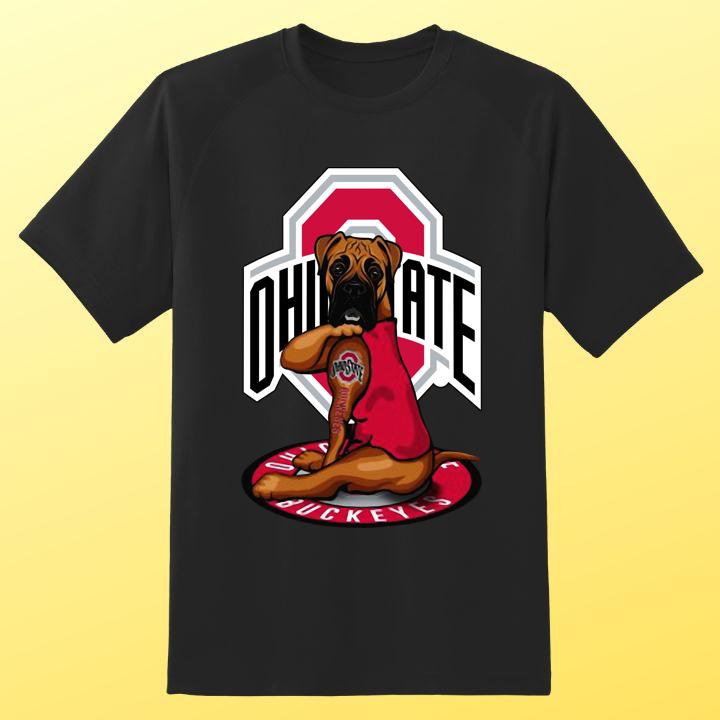 Official Boxer Dog Ohio State Buckeyes Tattoo Design T-Shirt