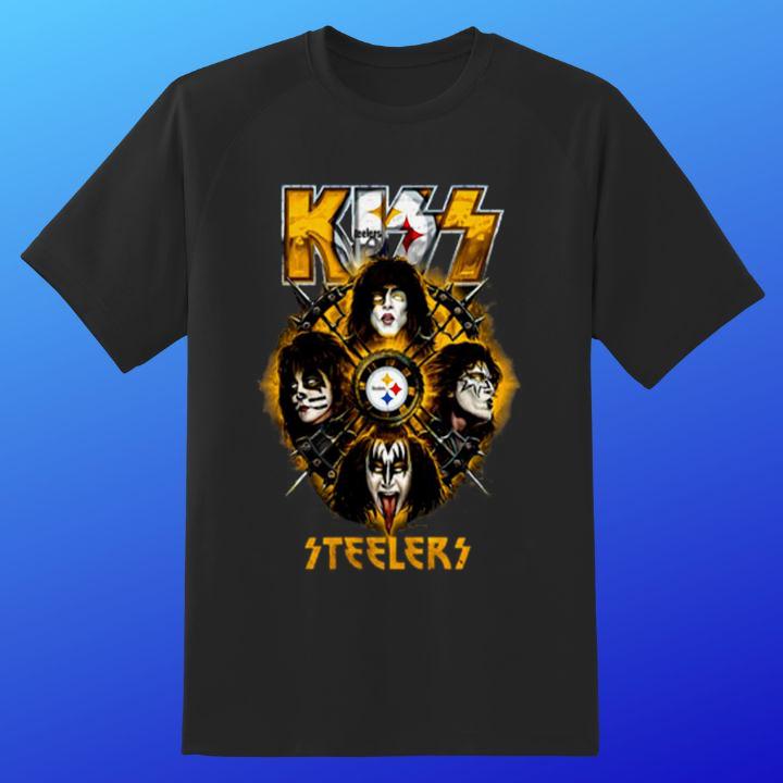 Premium Kiss Rock Band Pittsburgh Steelers Style Bohemian Rhapsody T-Shirt