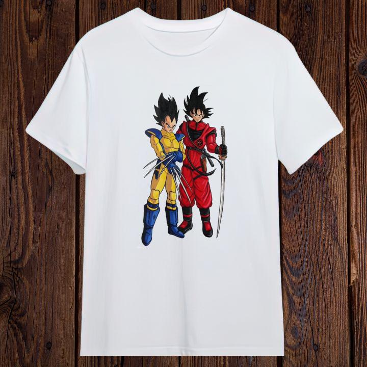 Official Dragon Ball Z Vegeta And Goku Marvel Deadpool And Wolverine T-Shirt