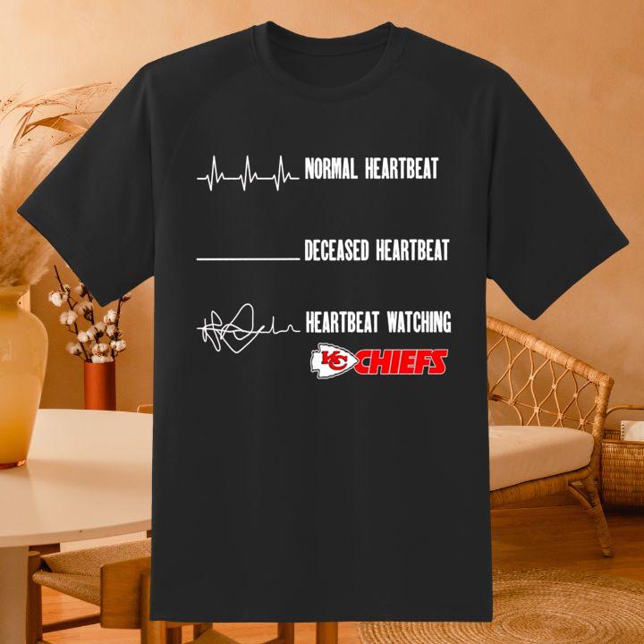 Premium Normal Heartbeat Deceased Heartbeat Watching Kansas City Chiefs Logo Shirt