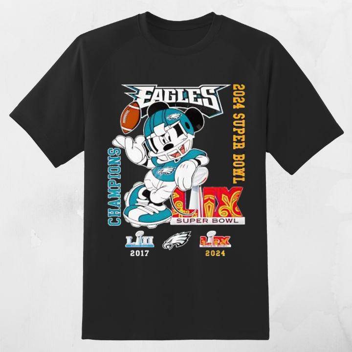 Mickey Mouse Philadelphia Eagles Champions 2017 Super Bowl 2024 Shirt