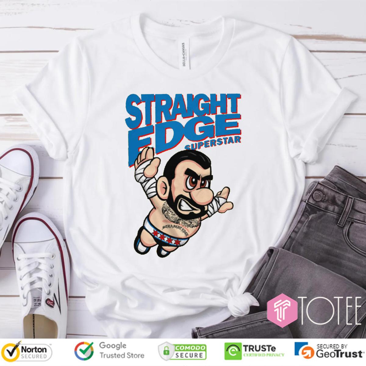 CM Punk Straight Edge Superstar Parody Super Mario Bros T-Shirt