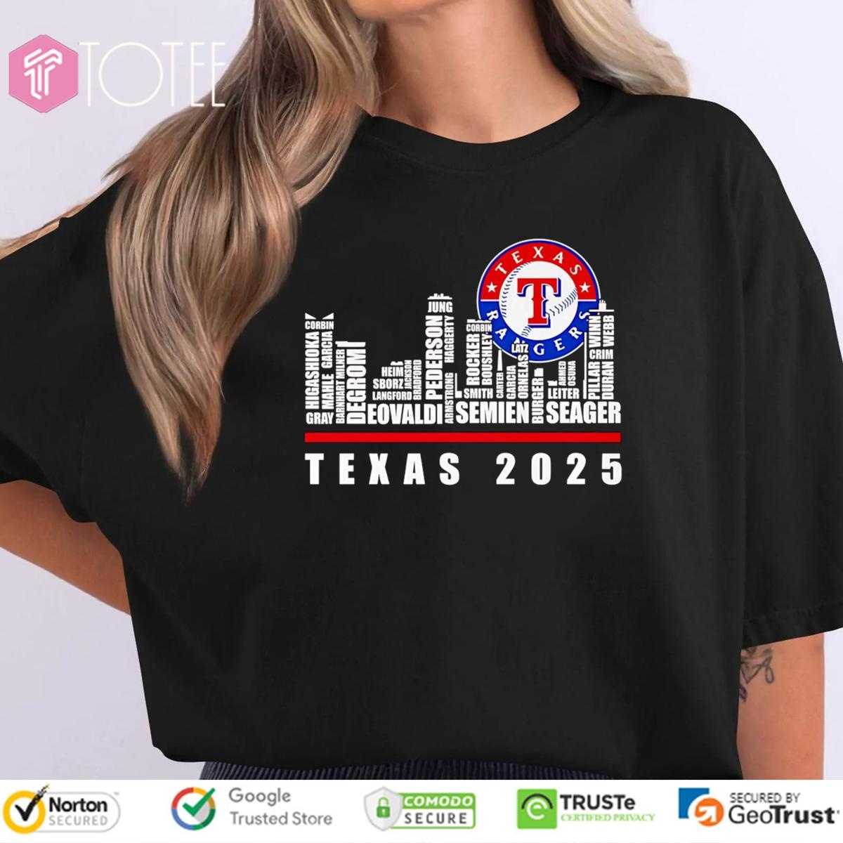 Skyline Name Texas Rangers 2025 T-shirt