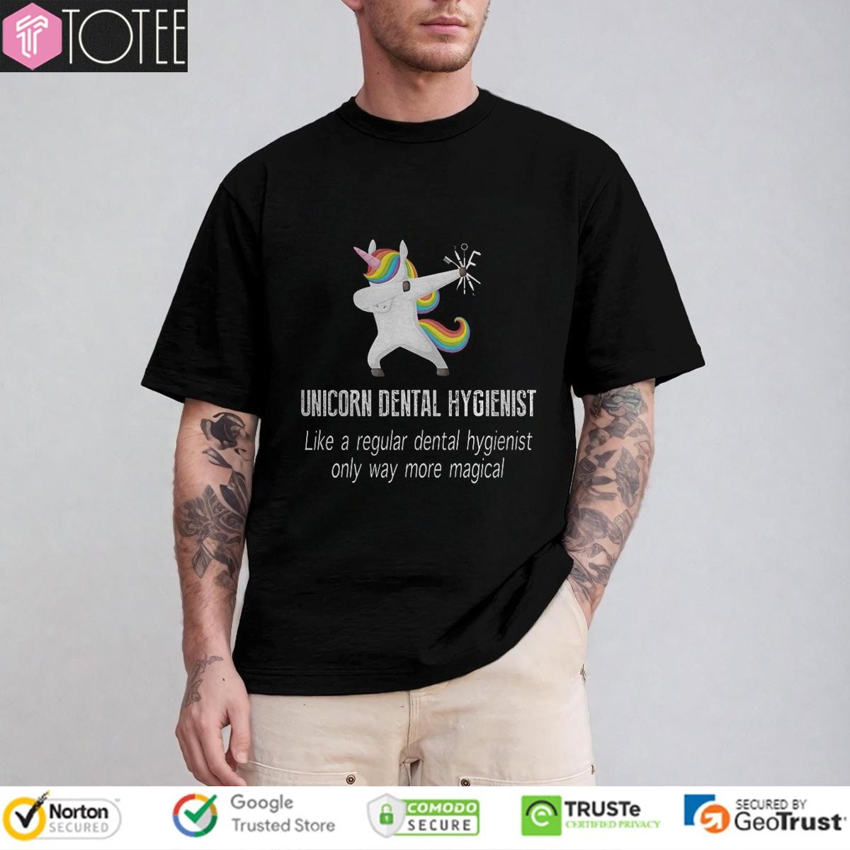 Dabbing Unicorn Dental Hygienist T-shirt